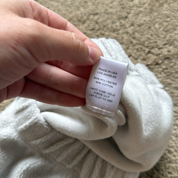 Leset Teddy Jogger Lounge Sweatpants in Cement Light Grey - Picture 5 of 12